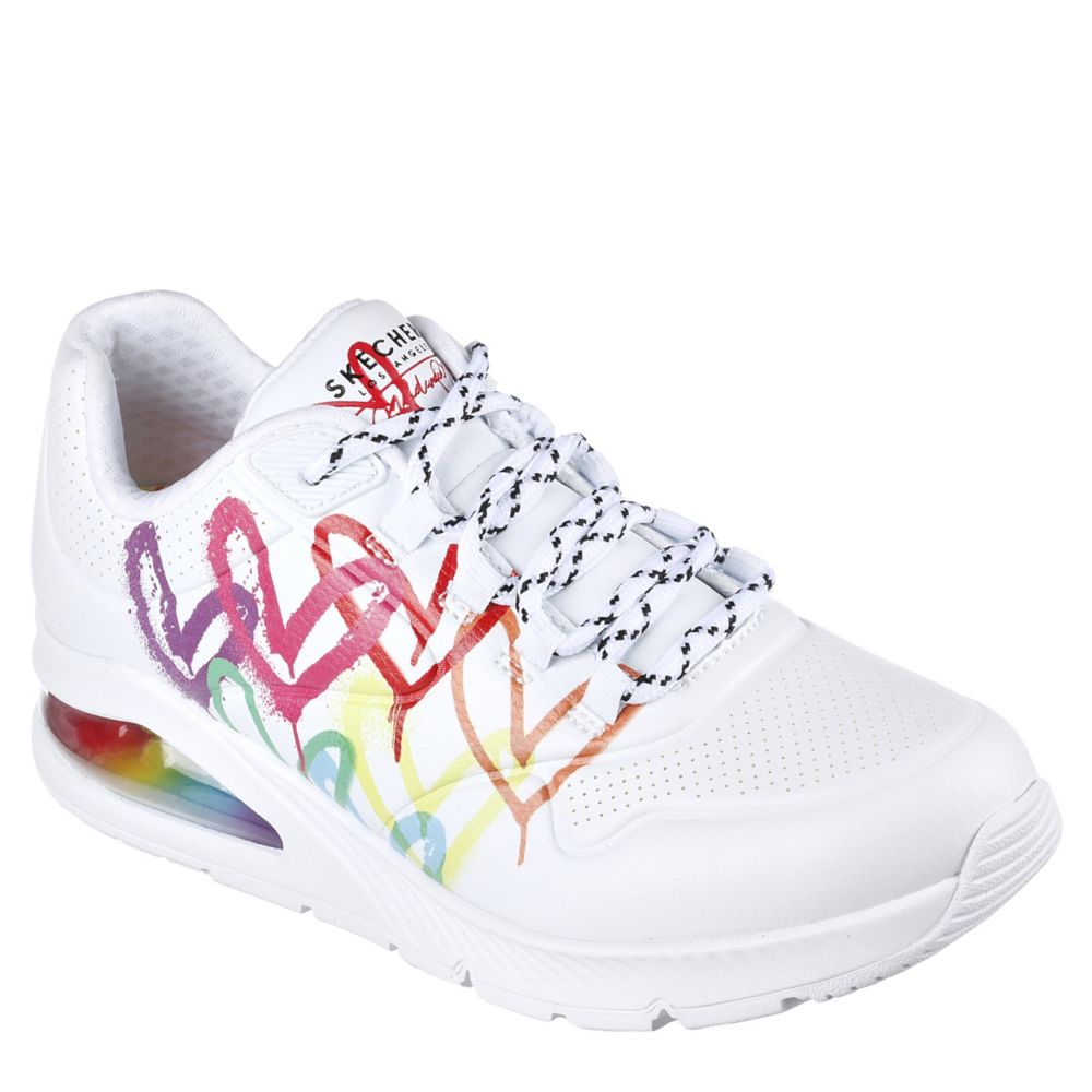 White Skechers Womens Uno 2 Sneaker | Prints | Rack Shoes
