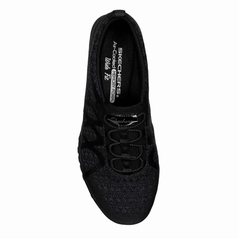 Black Womens Breathe Easy Infi-knity Slip On Sneaker | Skechers 