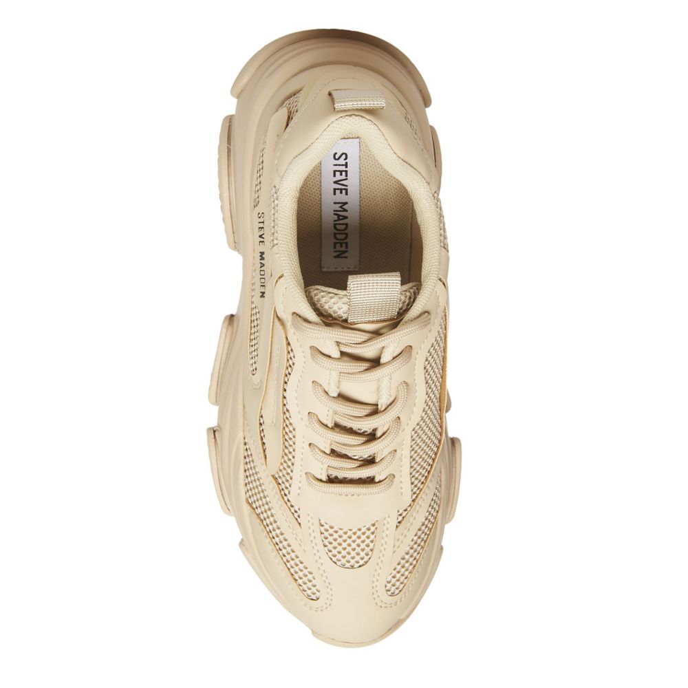 Steve Madden beige Panelled Possession Low-Top Sneakers