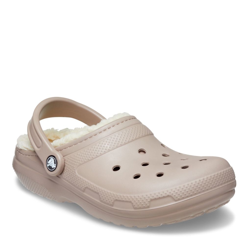 Taupe Crocs Womens Classic Lined Clog | Slippers | Rack Shoes