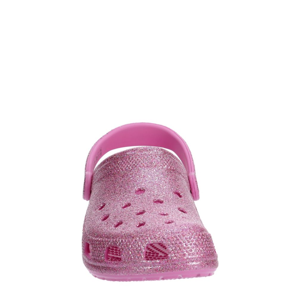 Pink glitter hotsell crocs women's