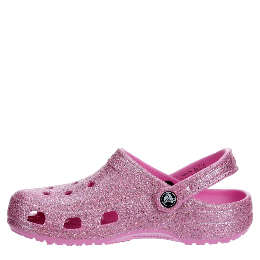 Glitter store pink crocs