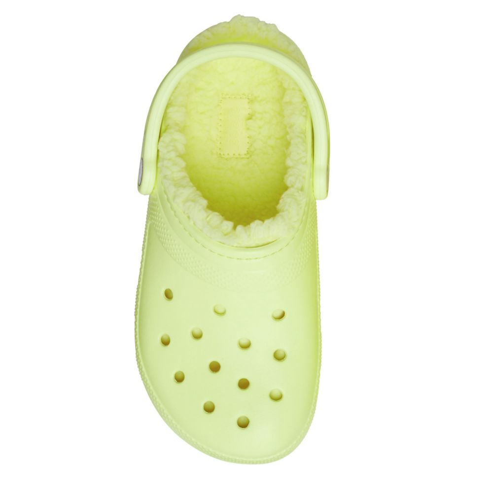 yellow lined crocs