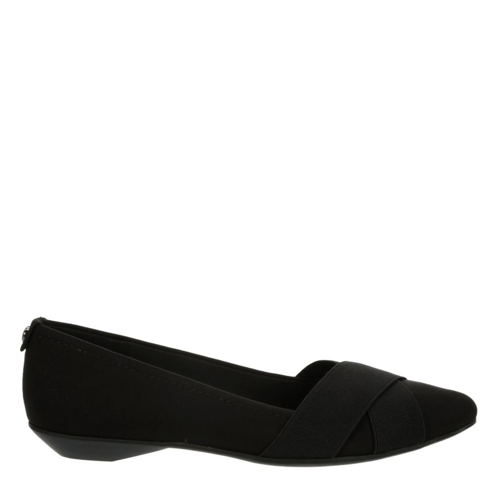 Black Anne Klein Womens Oalise Flat | Flats Rack Room Shoes