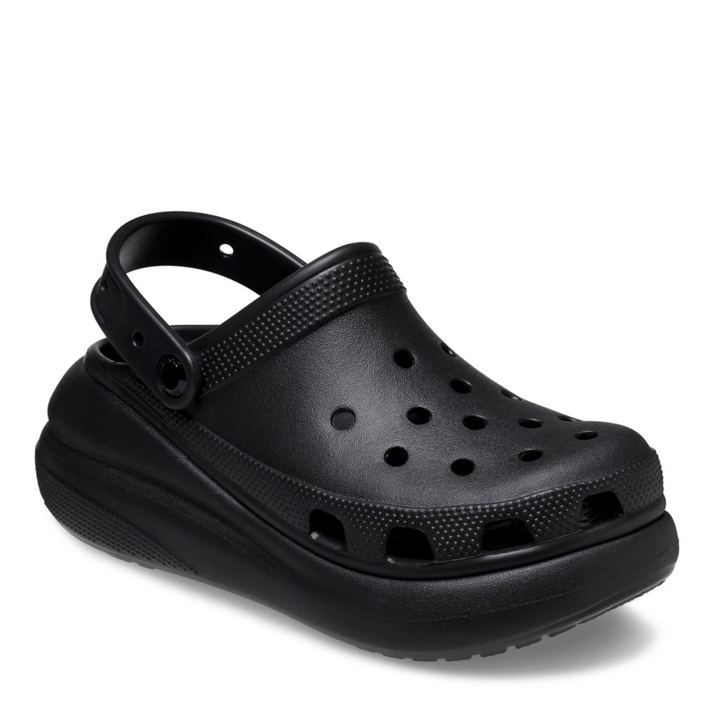 BLACK CROCS Womens Classic Crush Clog