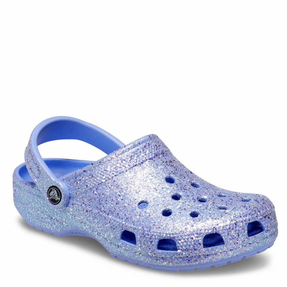 Crocs Classic Glitter Clogs, Blue, 4