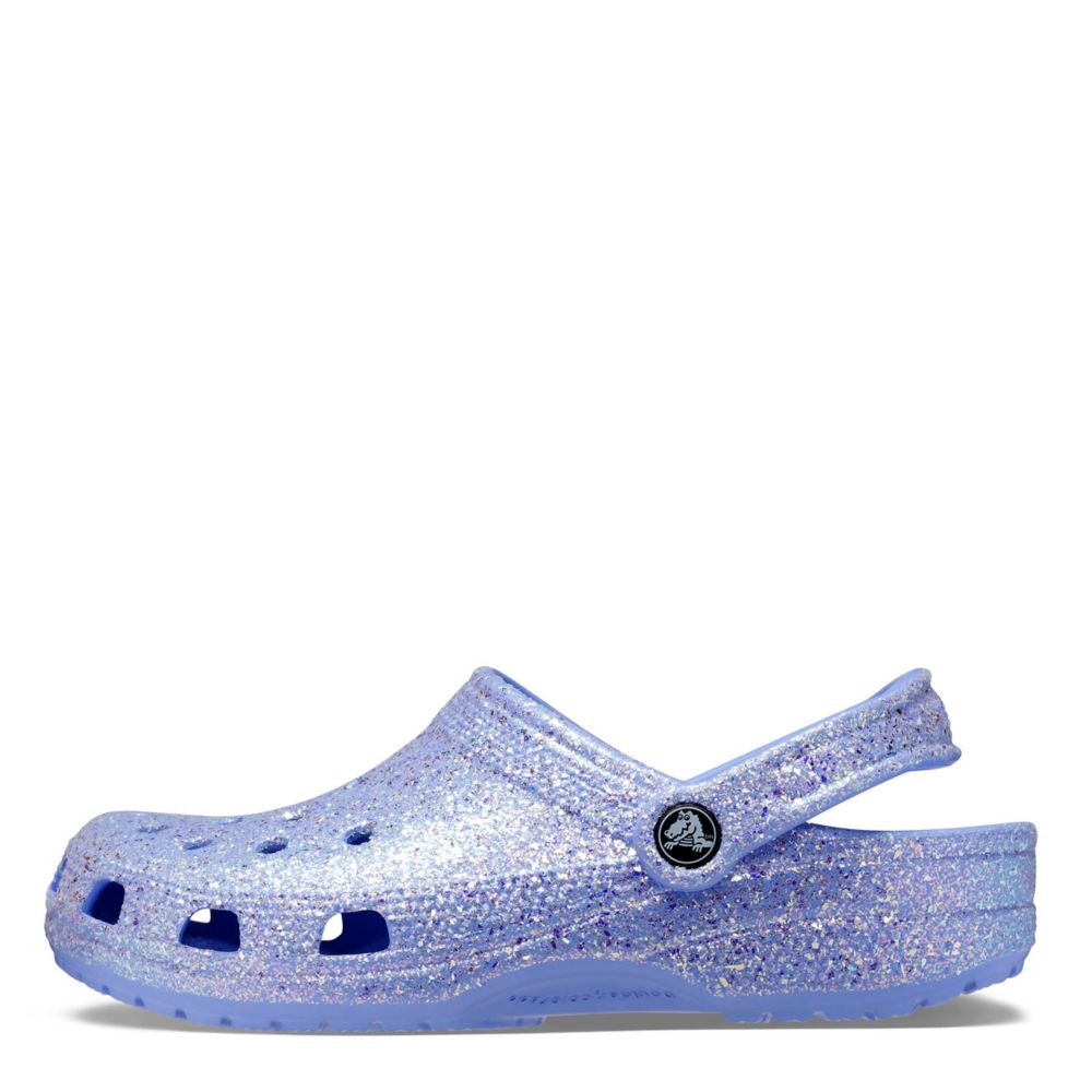 Crocs Classic Glitter Clogs, Blue, 4