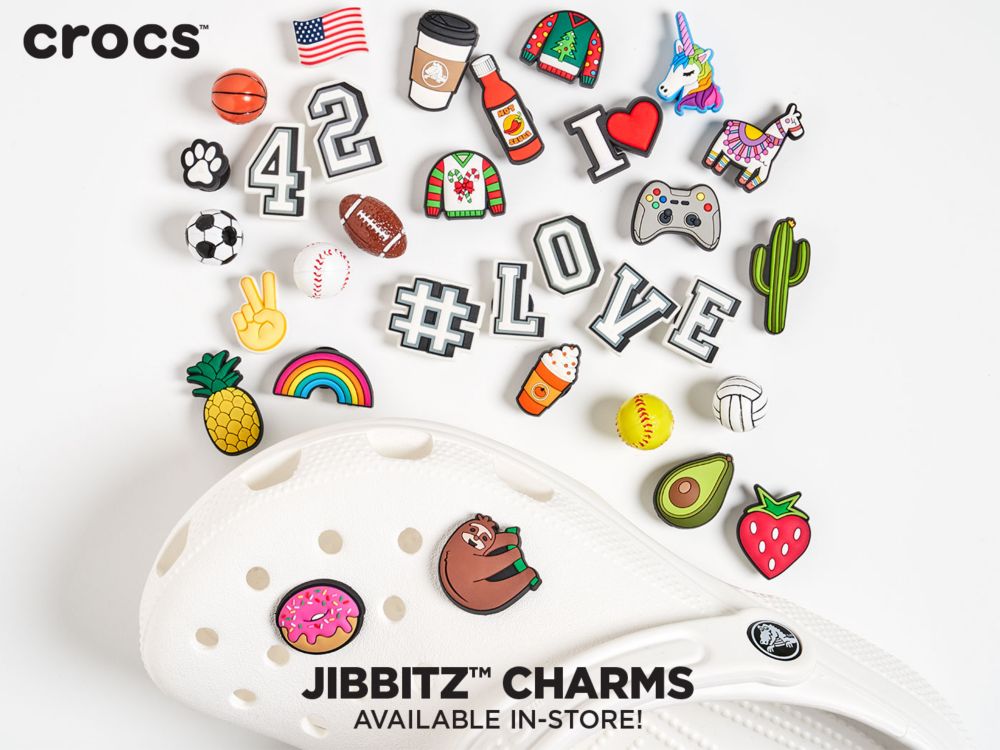 Famous Footwear - Load up your lilac Crocs 💜 Jibbitz™ charms sold  separately. Available in stores and for in-store pickup. Monochrome magic