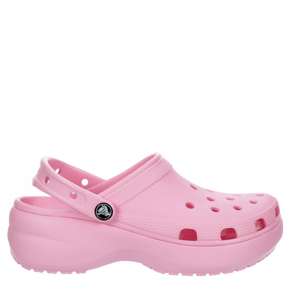 Pink platform store crocs