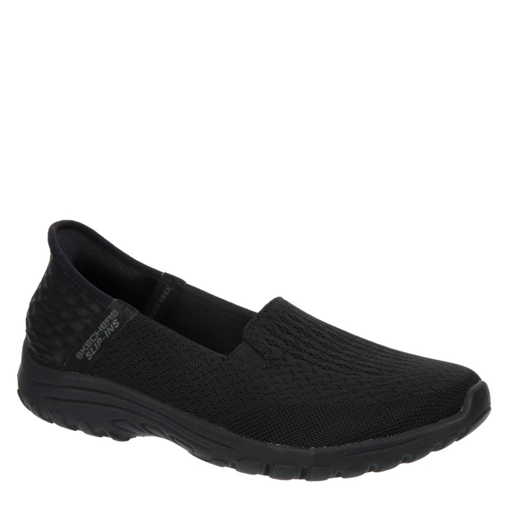 Black Skechers Womens Slipins Reggae Fest 2.0 Guiding Sneaker Rack