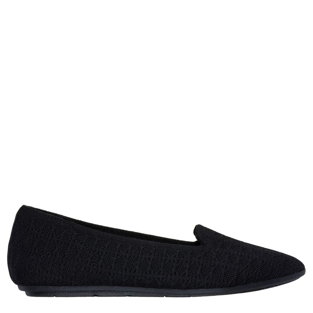 Black best sale flat skechers