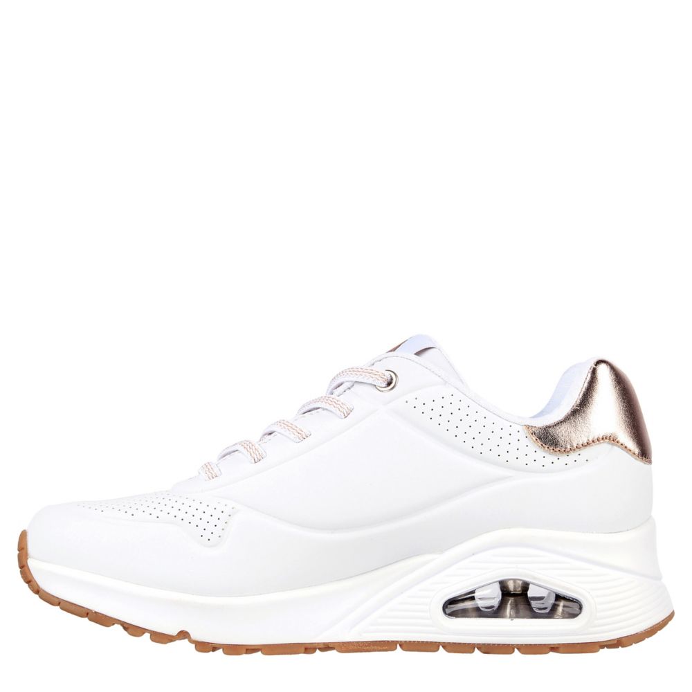 White Womens Uno Sneaker, Skechers