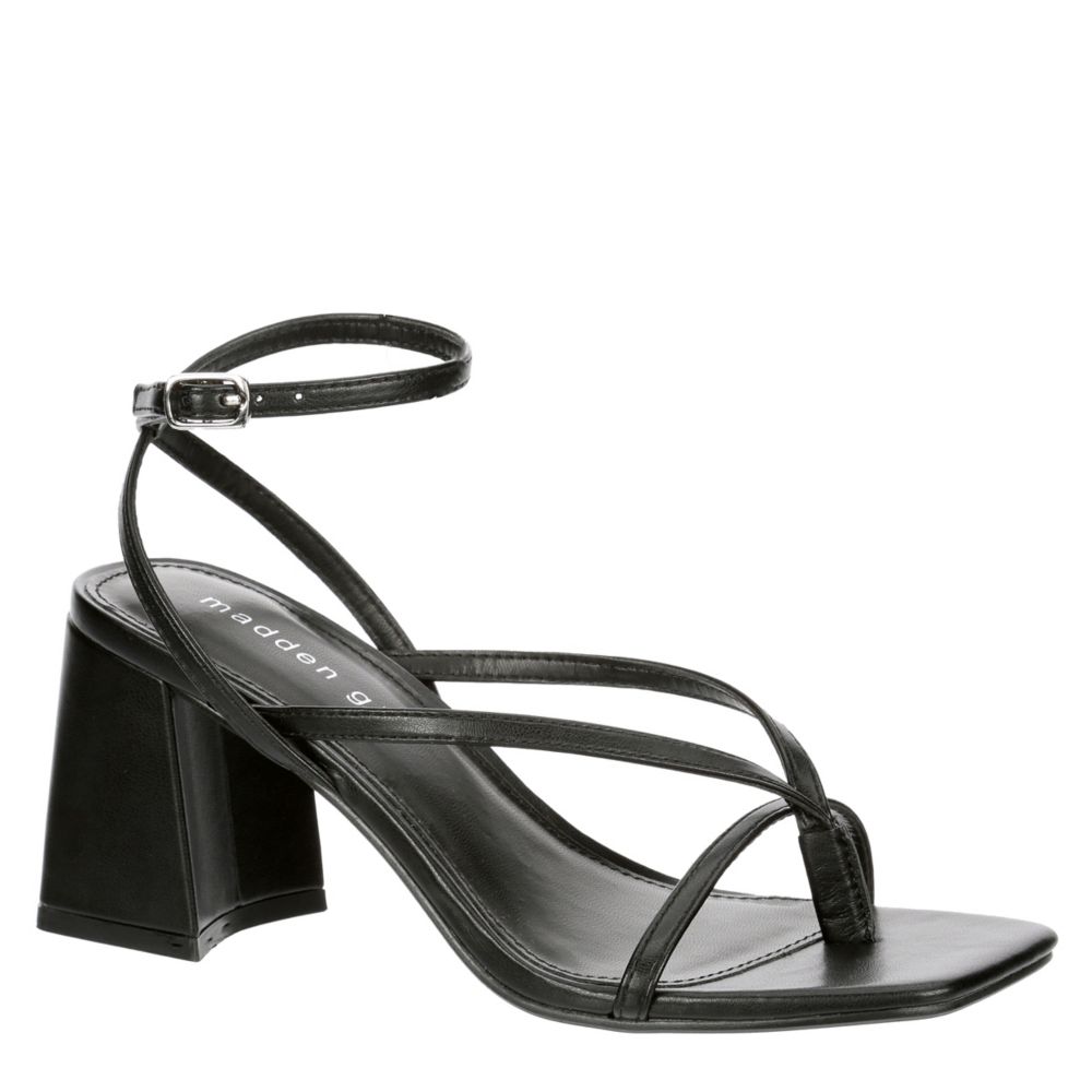 Black Block Heel Strappy Mule Sandal, Shoes