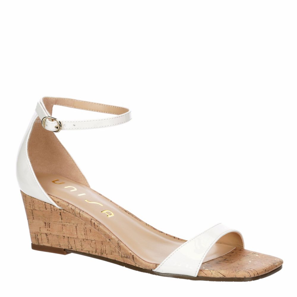 white wedges with ankle strap