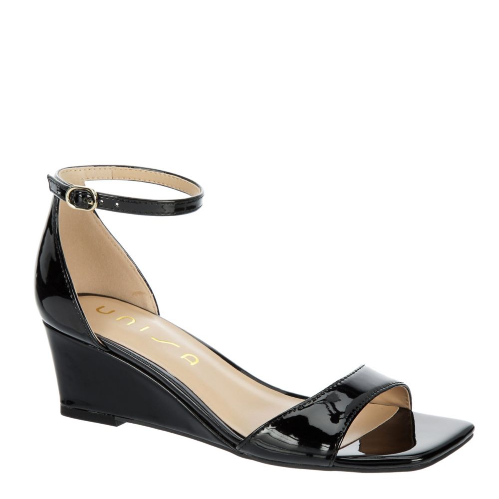 Black patent best sale leather wedge sandals