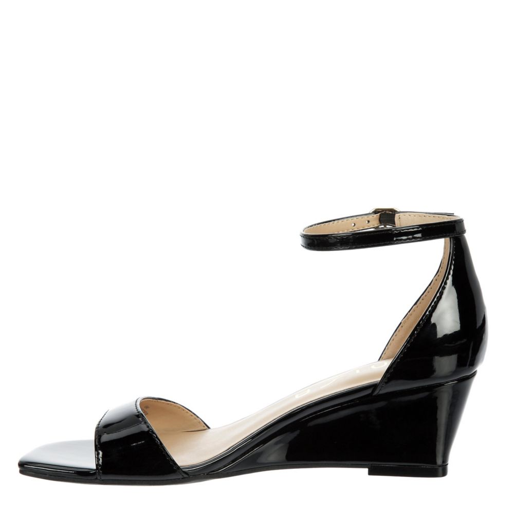 Black patent best sale wedge sandals