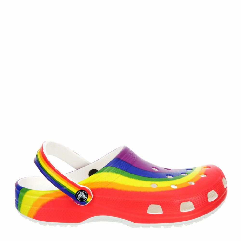 White hotsell rainbow crocs