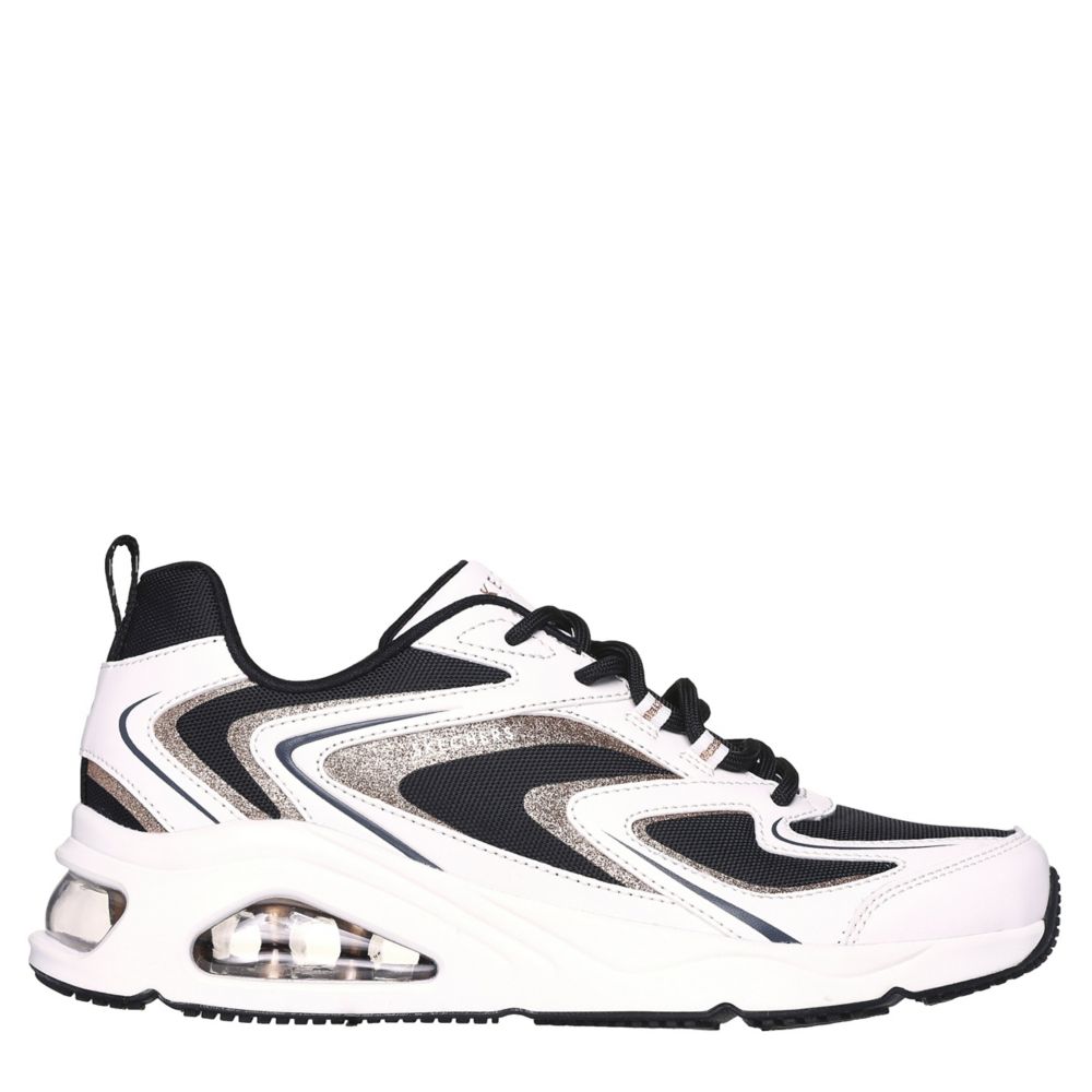 Womens black 2024 and white skechers