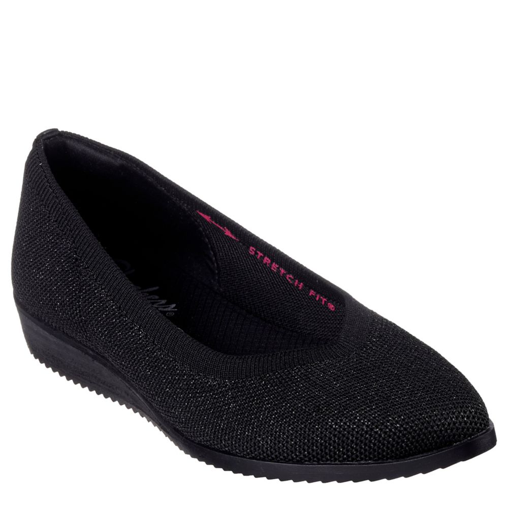 Black Skechers Womens Cleo Sawdust Remarkably Flat | Casual Shoes ...