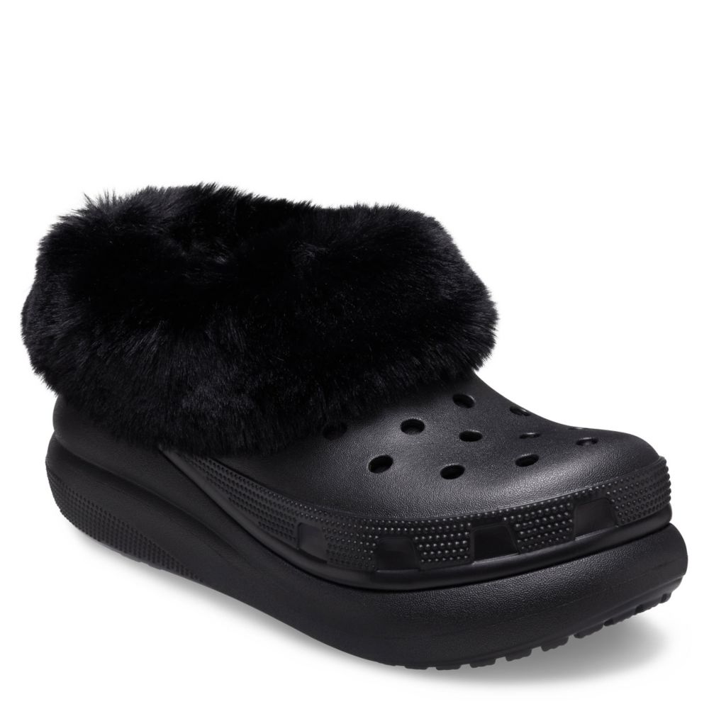 Black Crocs Womens Furever Crush Lined Clog | Casual Shoes | Rack