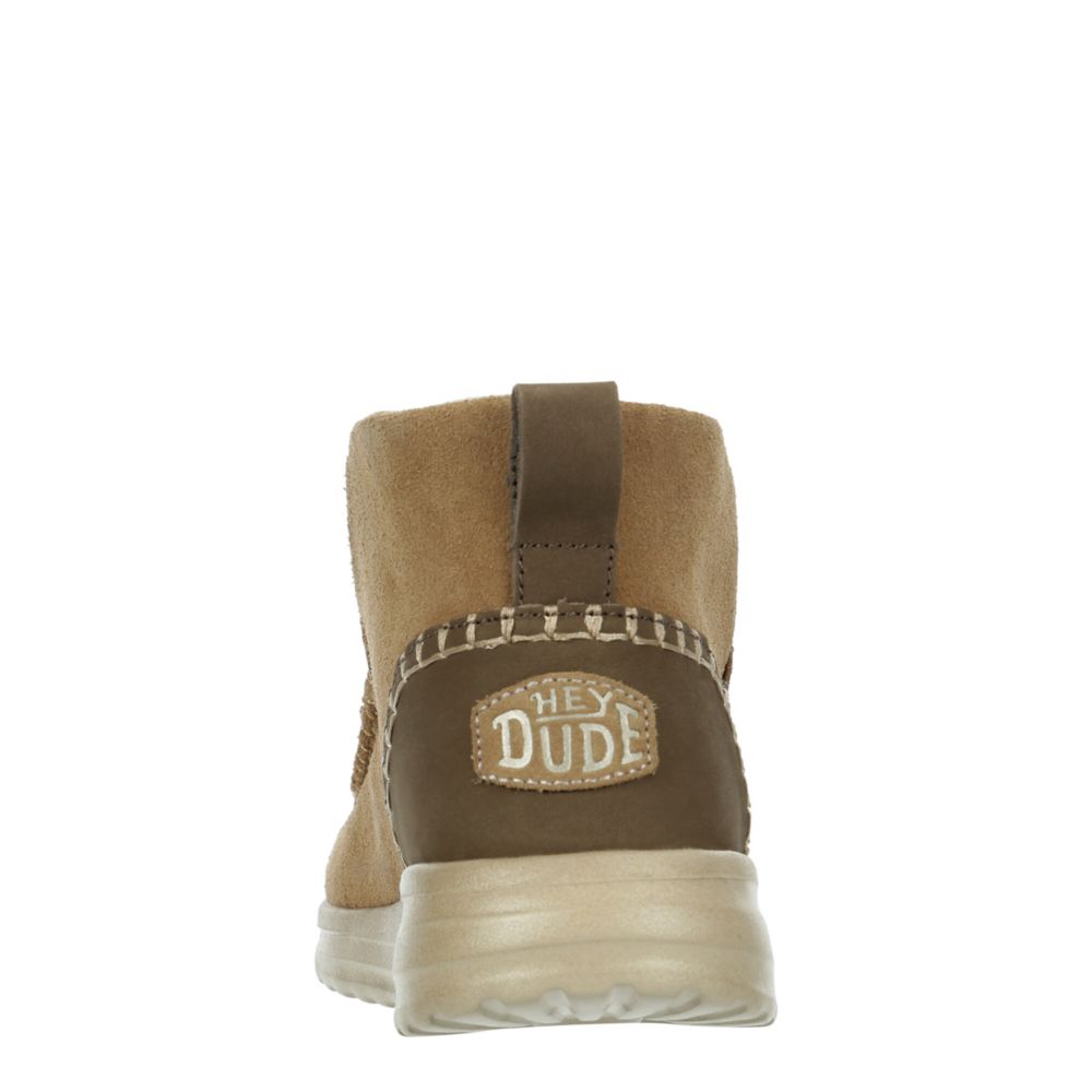 HEY DUDE SHOES, Ankle boots denny suede chestnut beige