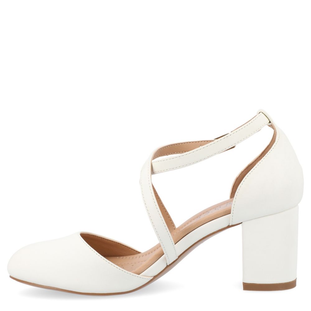 White Womens Foster Pump Block Heel Journee Collection Rack Room Shoes