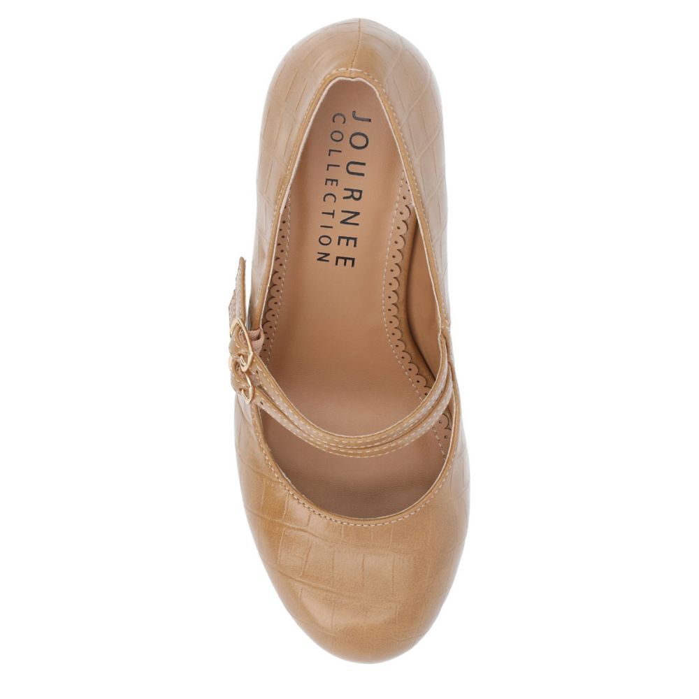 Tan Journee Collection Womens Windy Wide Pump Rack Room Shoes
