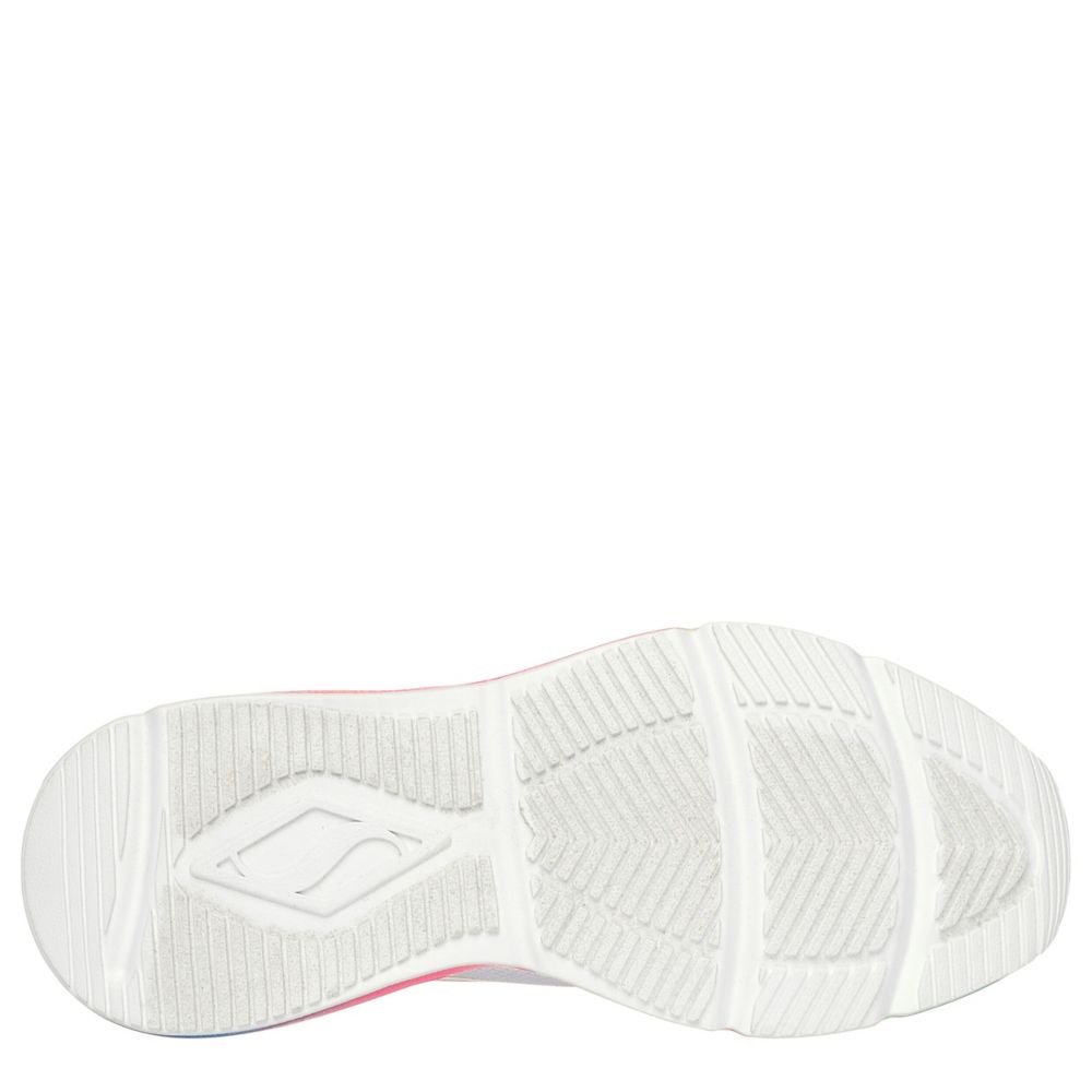 SKECHERS WOMENS TRES AIR UNO RAINBOW ROADS SNEAKER - WHITE