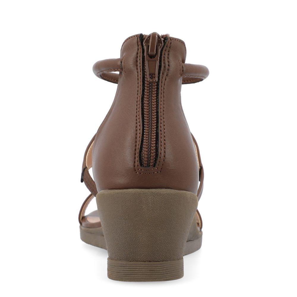 Brown Journee Collection Womens Trayle Wedge Sandal Rack Room Shoes