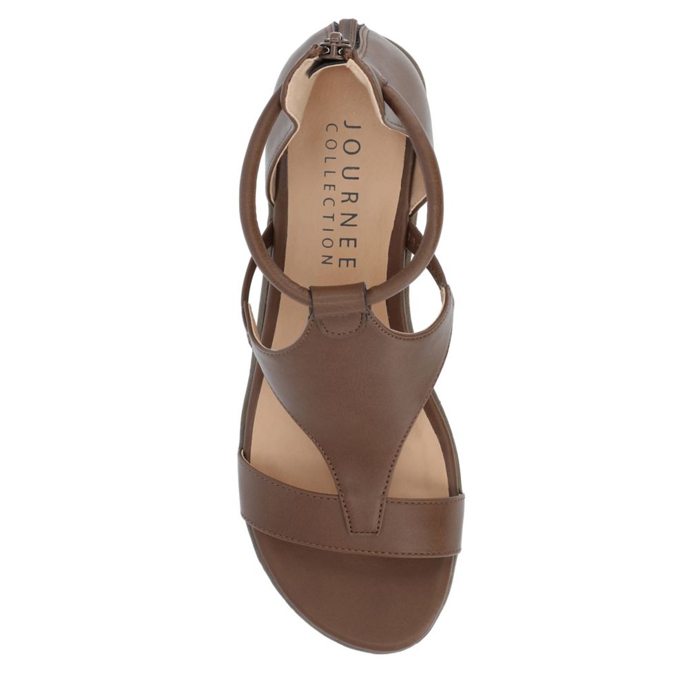 Brown Journee Collection Womens Trayle Wedge Sandal Rack Room Shoes