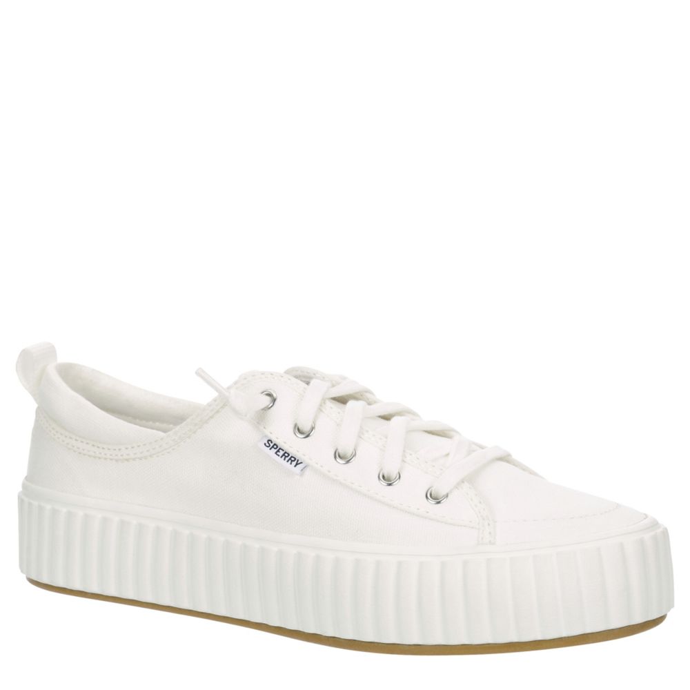 White Sperry Womens Pier Wave Platform Lace Up Sneaker | Rack Room Shoes