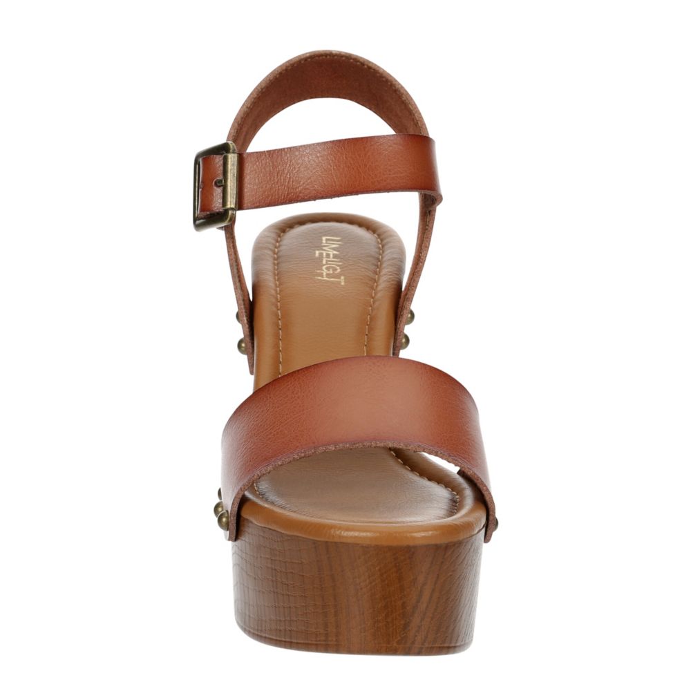 WOMENS APPLE PLATFORM SANDAL - COGNAC