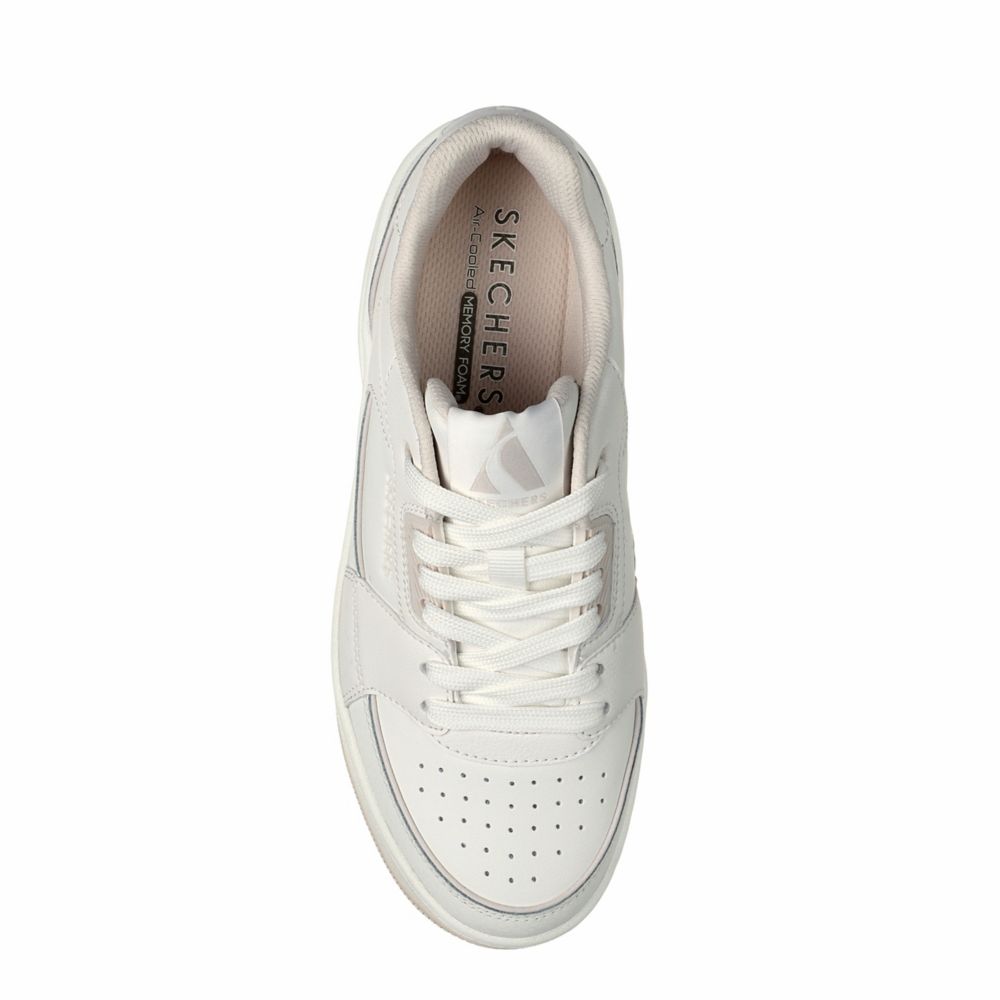 White Skechers Womens Uno Courted Sneaker | Rack Room Shoes