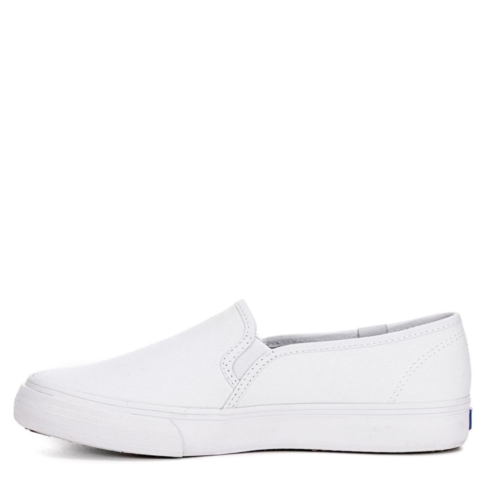 keds double decker slip on white