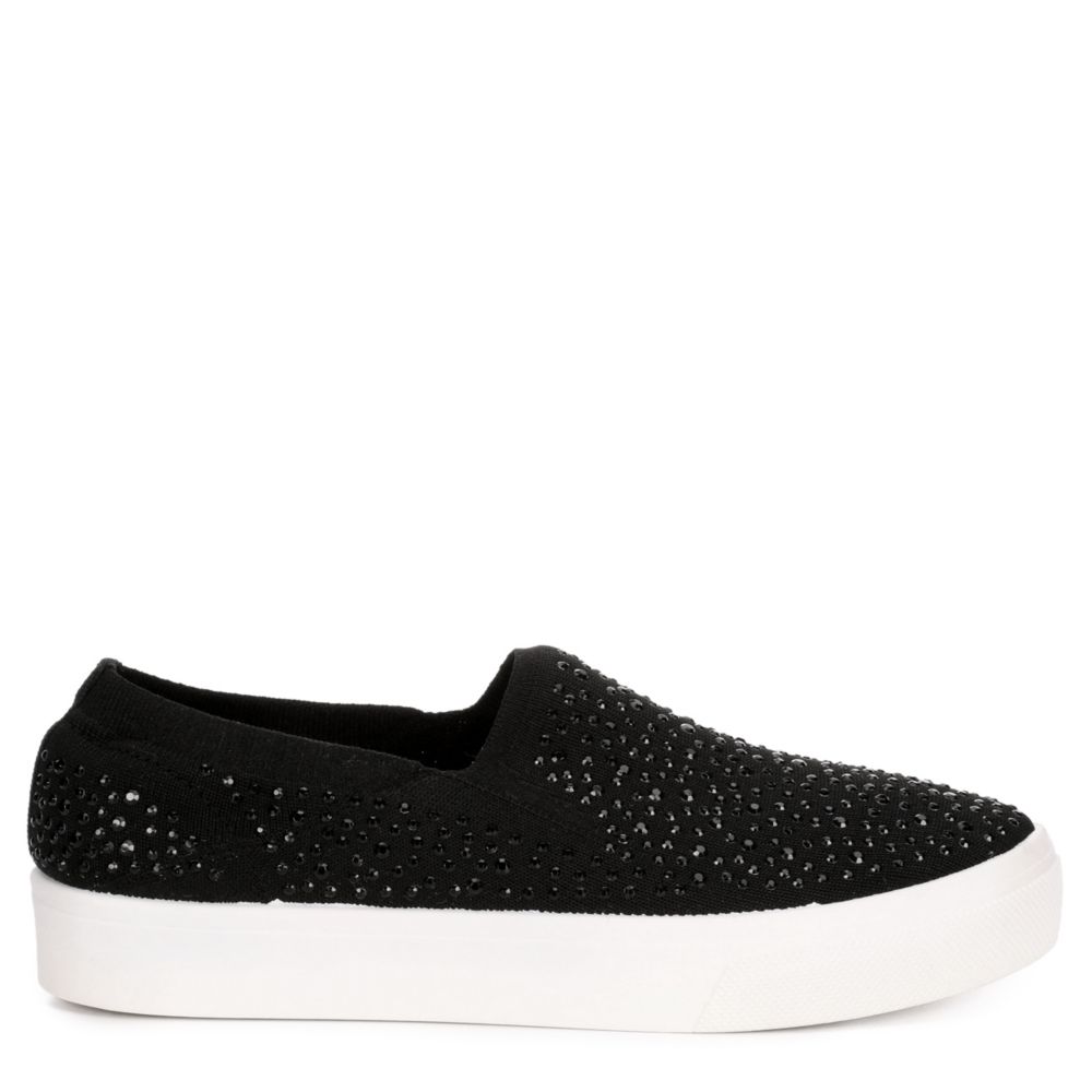 ladies black slip on sneakers
