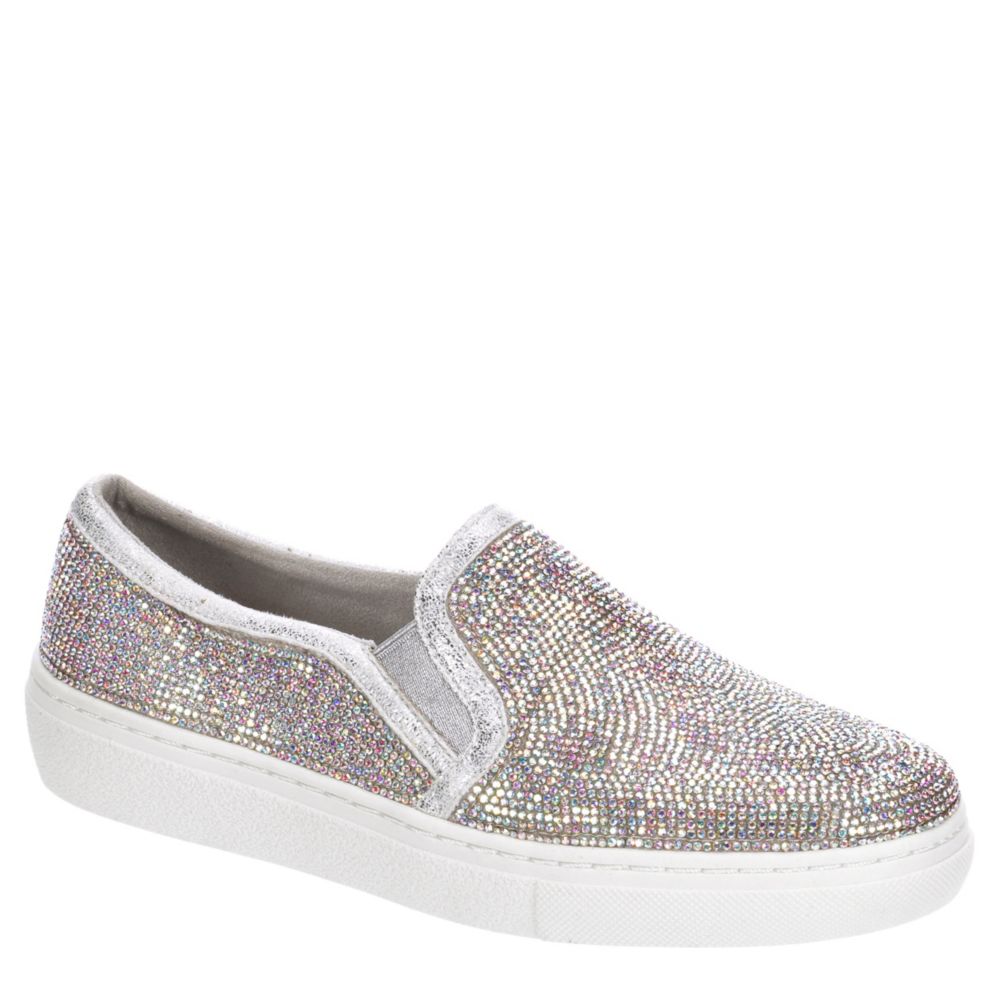 silver slip on shoes womens