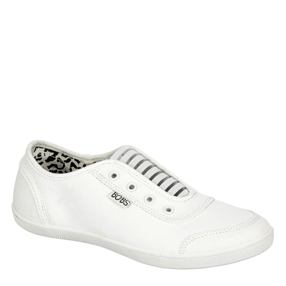 slip on skechers white