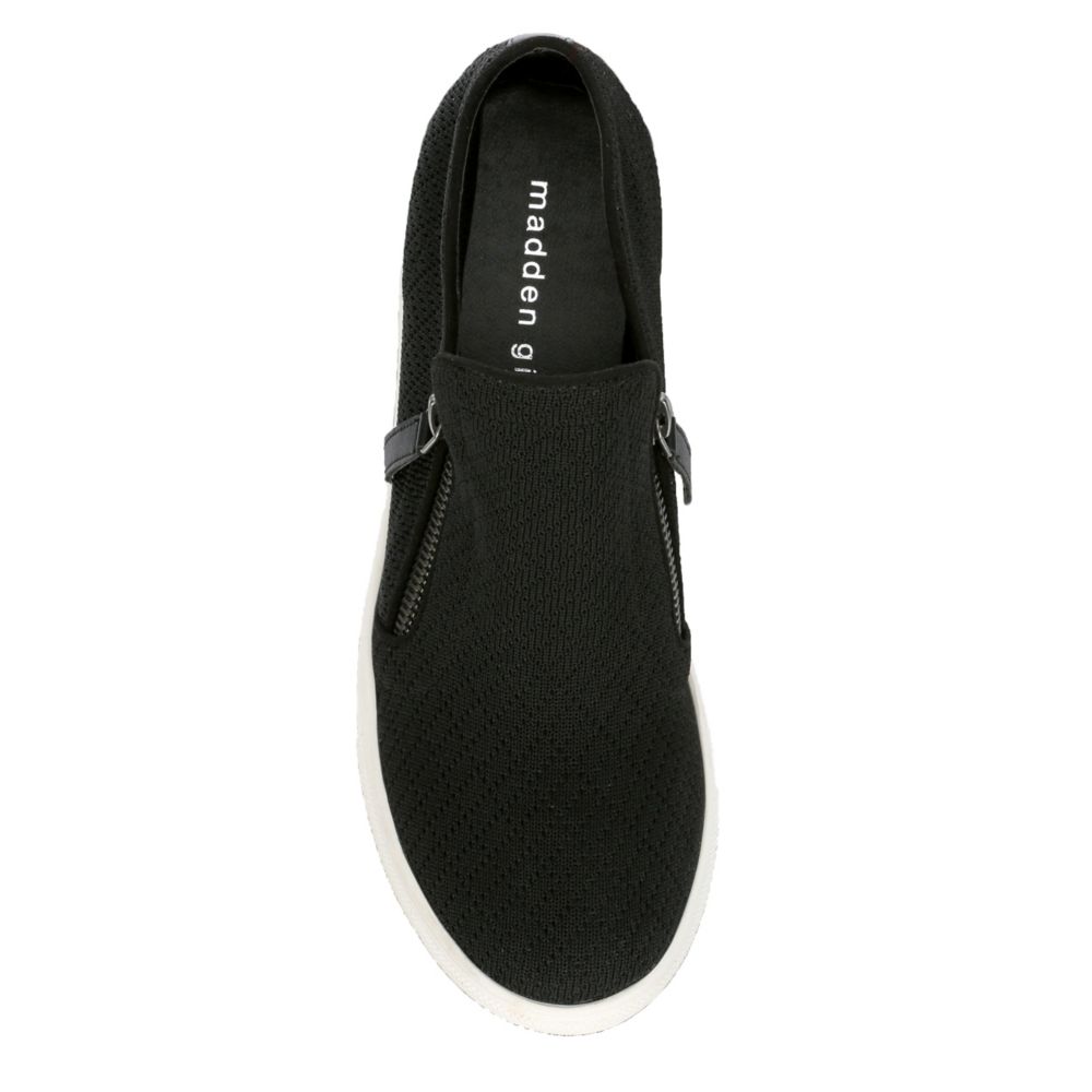 madden girl black slip on sneakers