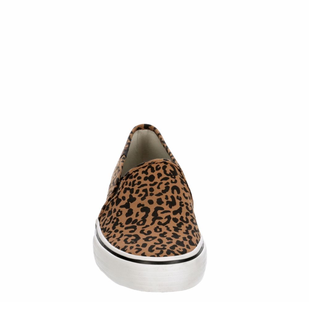 keds double decker slip on leopard