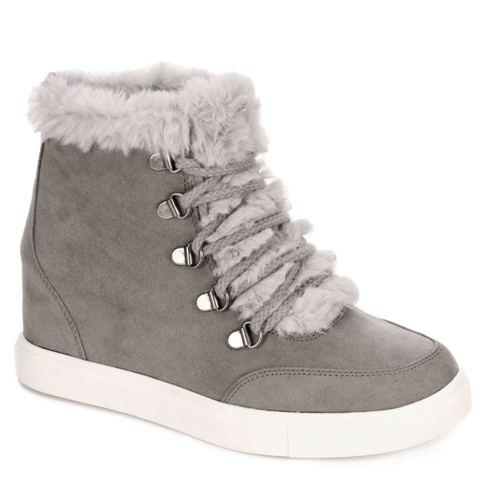 high top fur sneakers