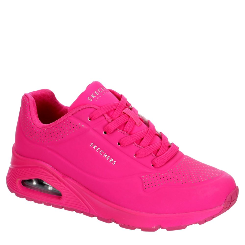 Soberano horizonte hasta ahora Bright Pink Skechers Womens Uno Sneaker | Monochrome Sneaker | Womens |  Rack Room Shoes