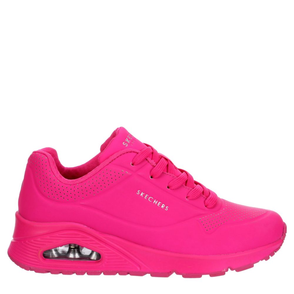 Bright Pink Skechers Womens Uno Night Shades Sneaker Casual Rack