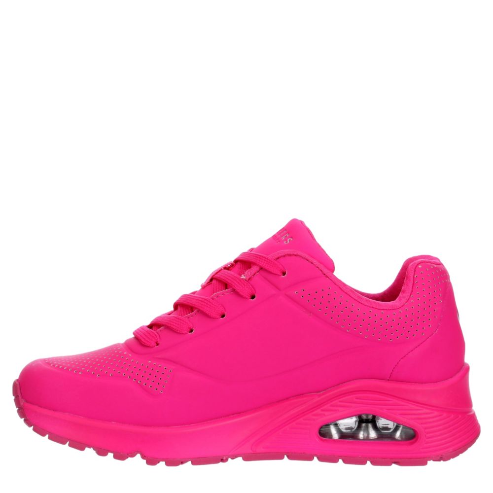 Bright Pink Skechers Womens Uno Sneaker | Monochrome | Womens Rack Room