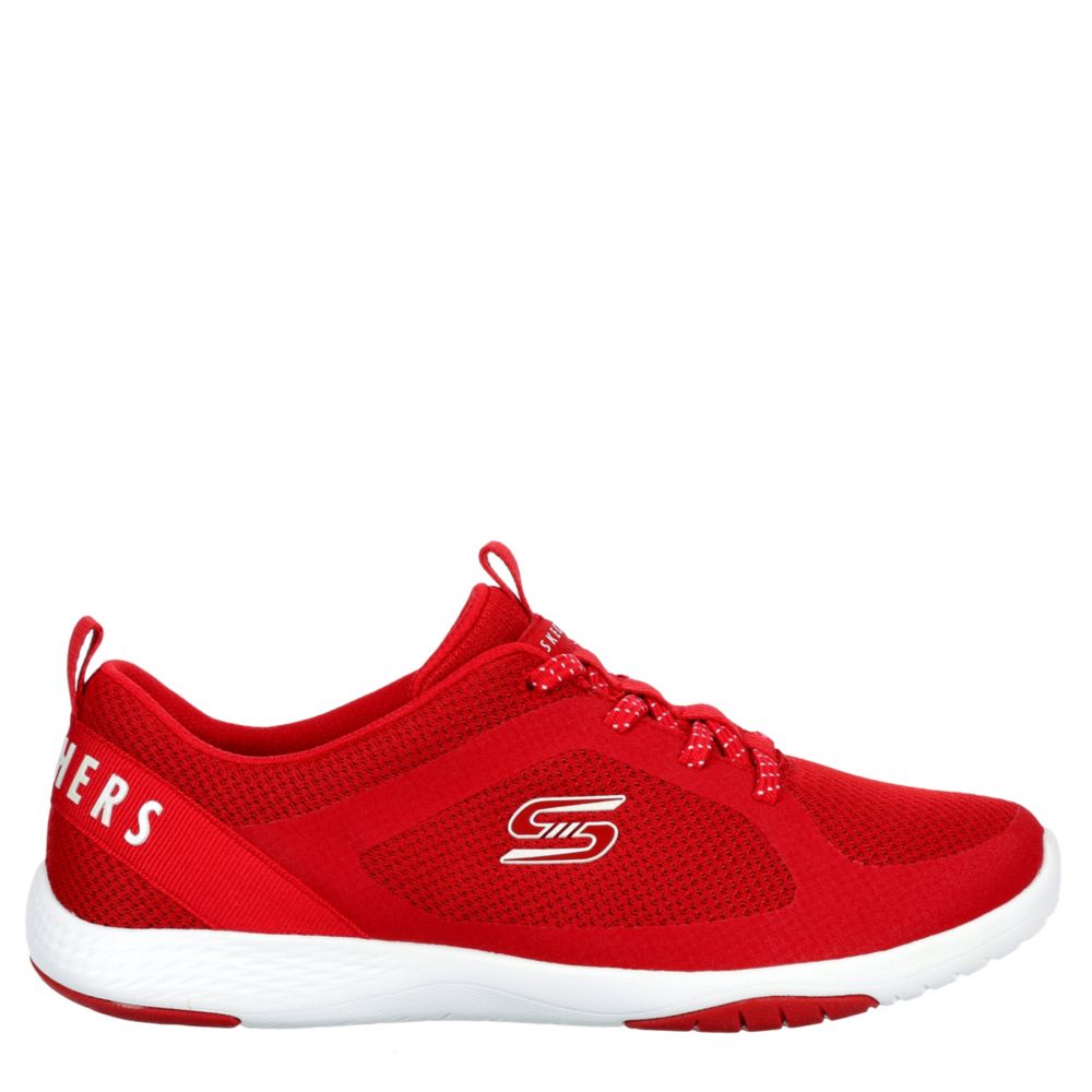 red sketcher shoes