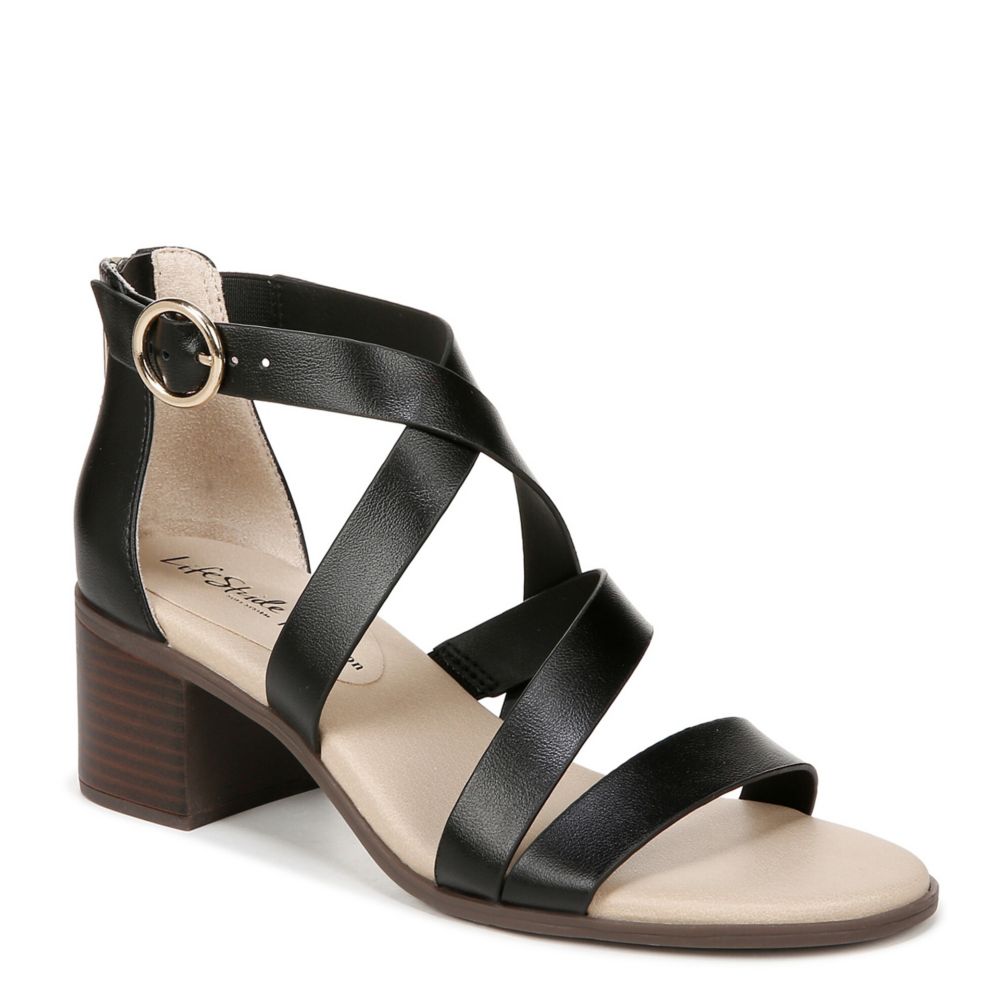 Black Lifestride Womens Heritage Sandal | Rack Room Shoes