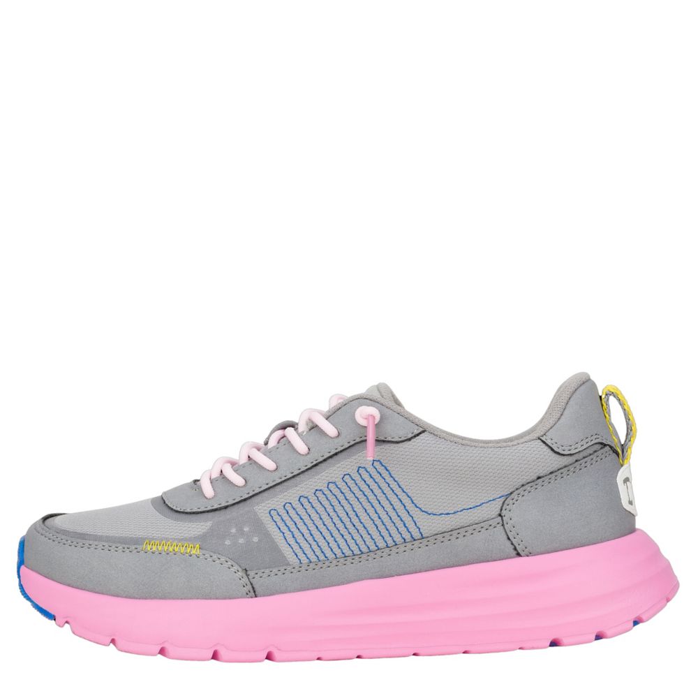 HEYDUDE WOMENS SIROCCO ATLA BRIGHTS SLIP ON SNEAKER - GREY