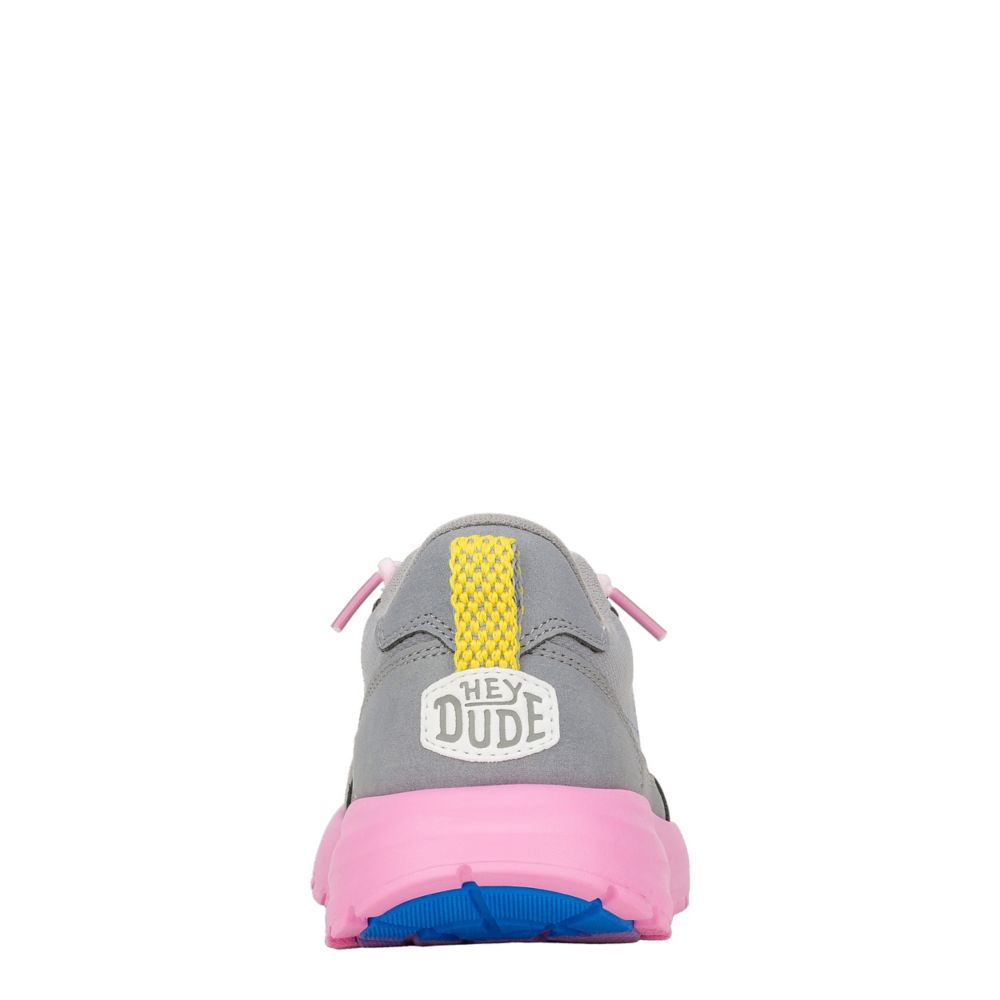HEYDUDE WOMENS SIROCCO ATLA BRIGHTS SLIP ON SNEAKER - GREY