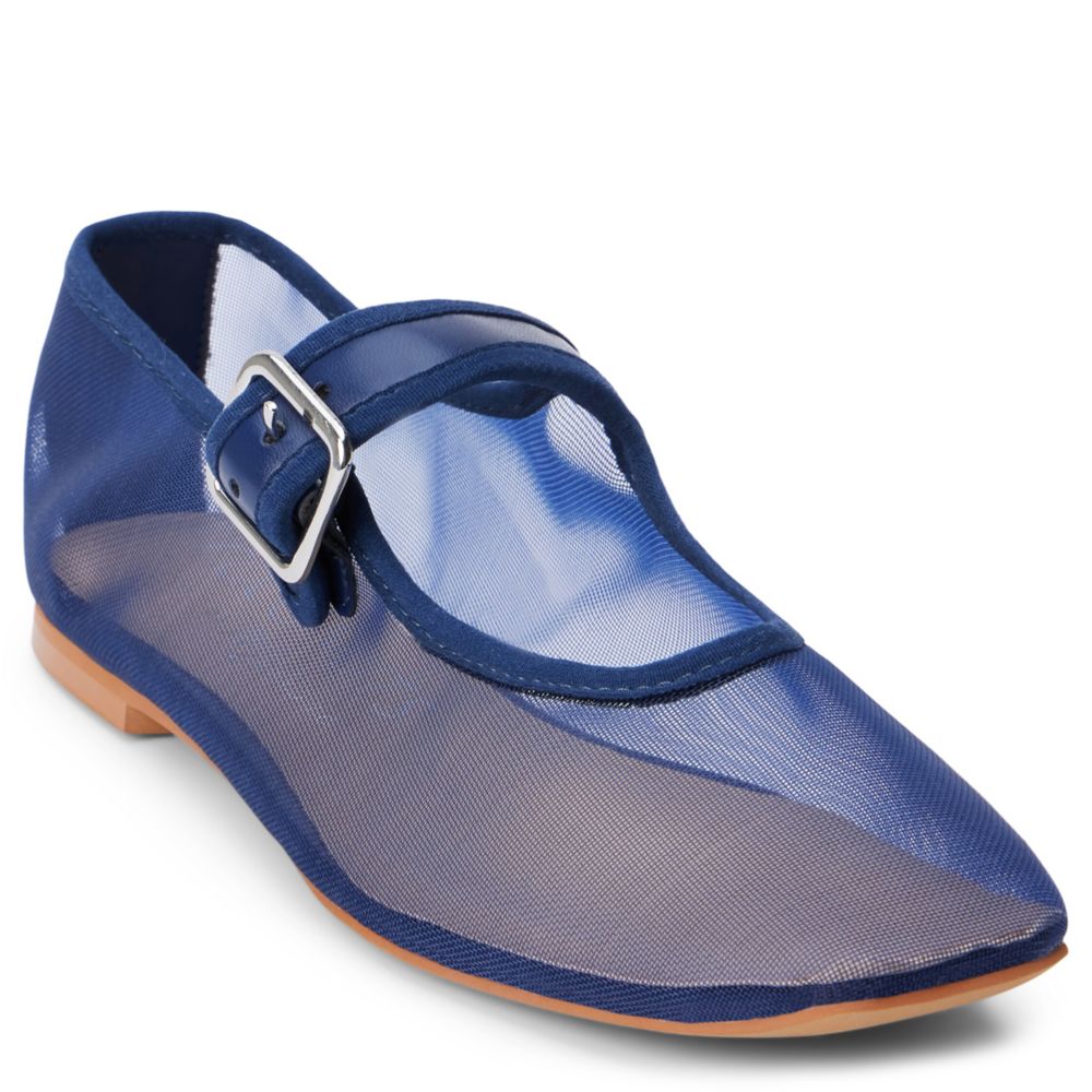 WOMENS TRIBECA MESH SQUARE-TOE MARY JANE BALLET FLAT.