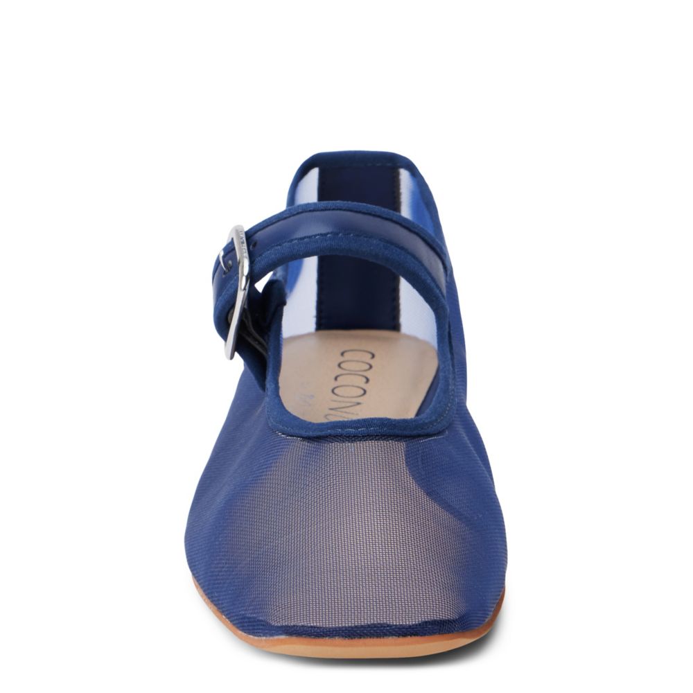 WOMENS TRIBECA MESH SQUARE-TOE MARY JANE BALLET FLAT.