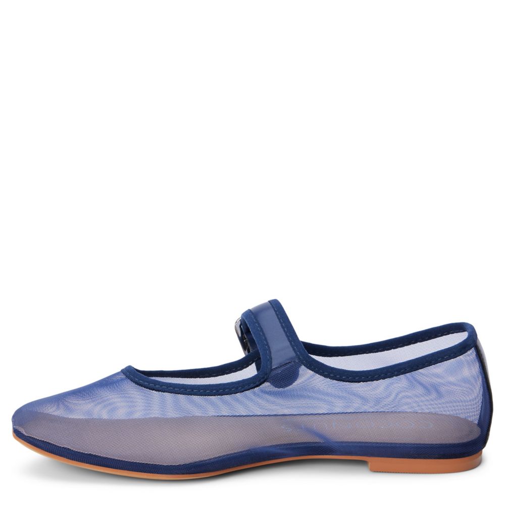 WOMENS TRIBECA MESH SQUARE-TOE MARY JANE BALLET FLAT.